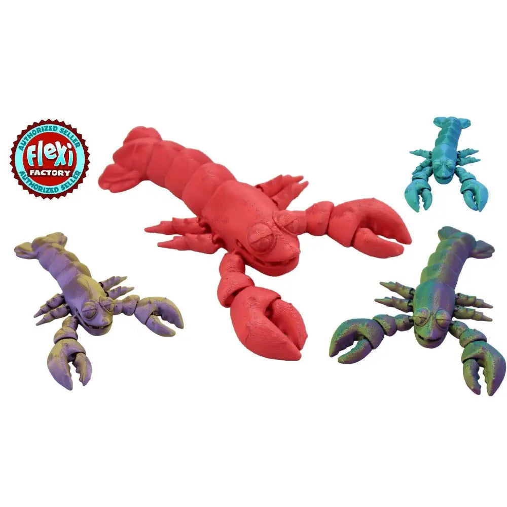 Colorful clay lobster toys.