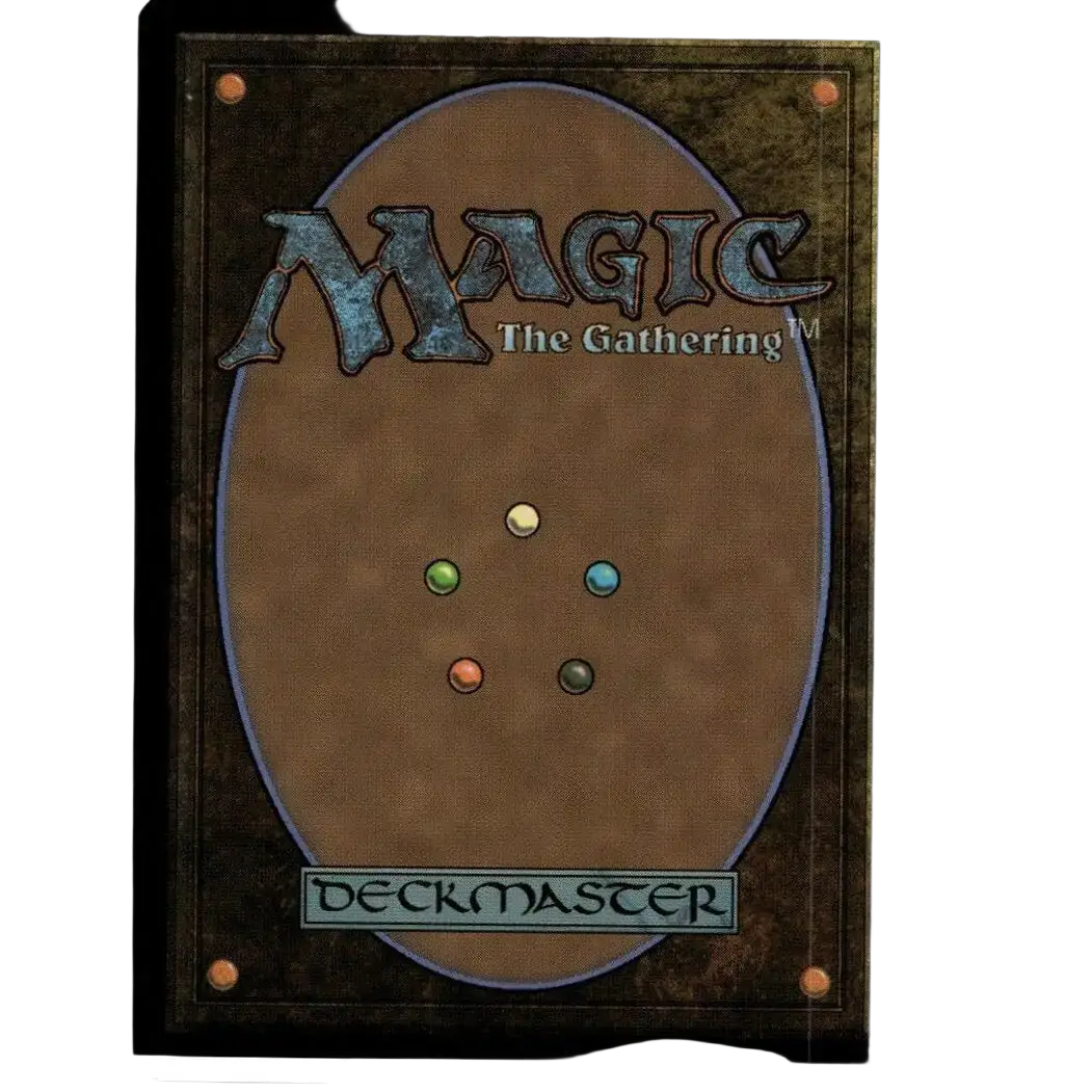 Brown magic the gathering deckmaster card with textured surface and five colored mana symbols for jennika bad apple big sister borderless foil