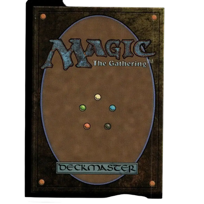 Brown magic the gathering deckmaster card with textured surface and five colored mana symbols for jennika bad apple big sister borderless foil