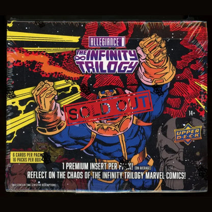 Sealed box of Marvel Infinity Trilogy trading cards.