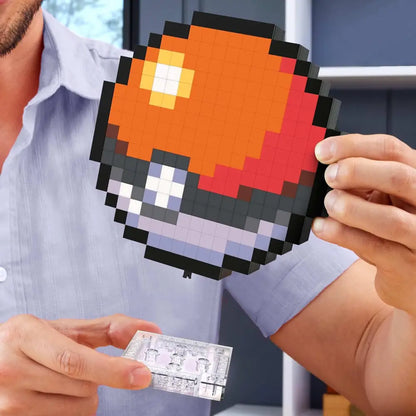 8-bit pixel art pokeball model kit.