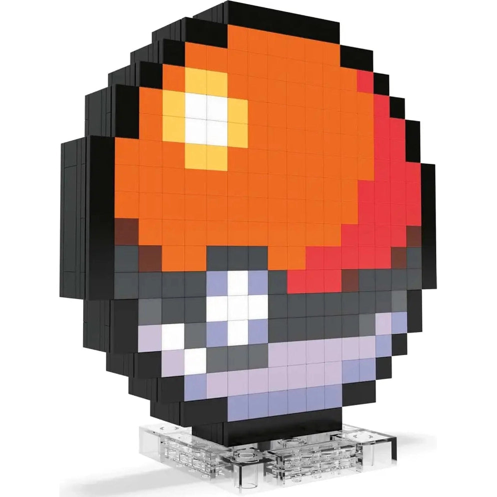 3d pixel art pokémon ball model.