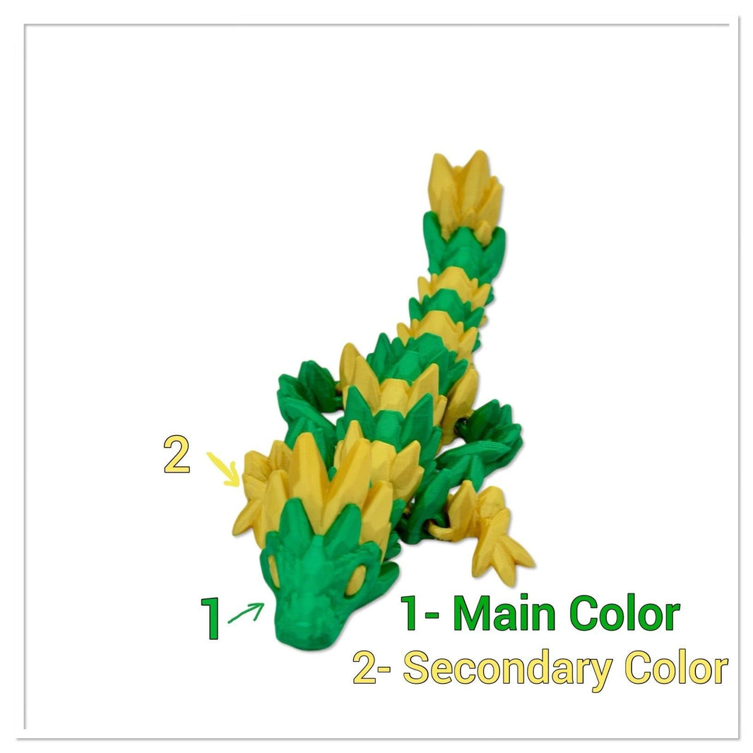 Multicolor Baby Gemstone Dragon Fidget Toy - 3D Printed Articulated Dragon - Alchemist Cards & Games