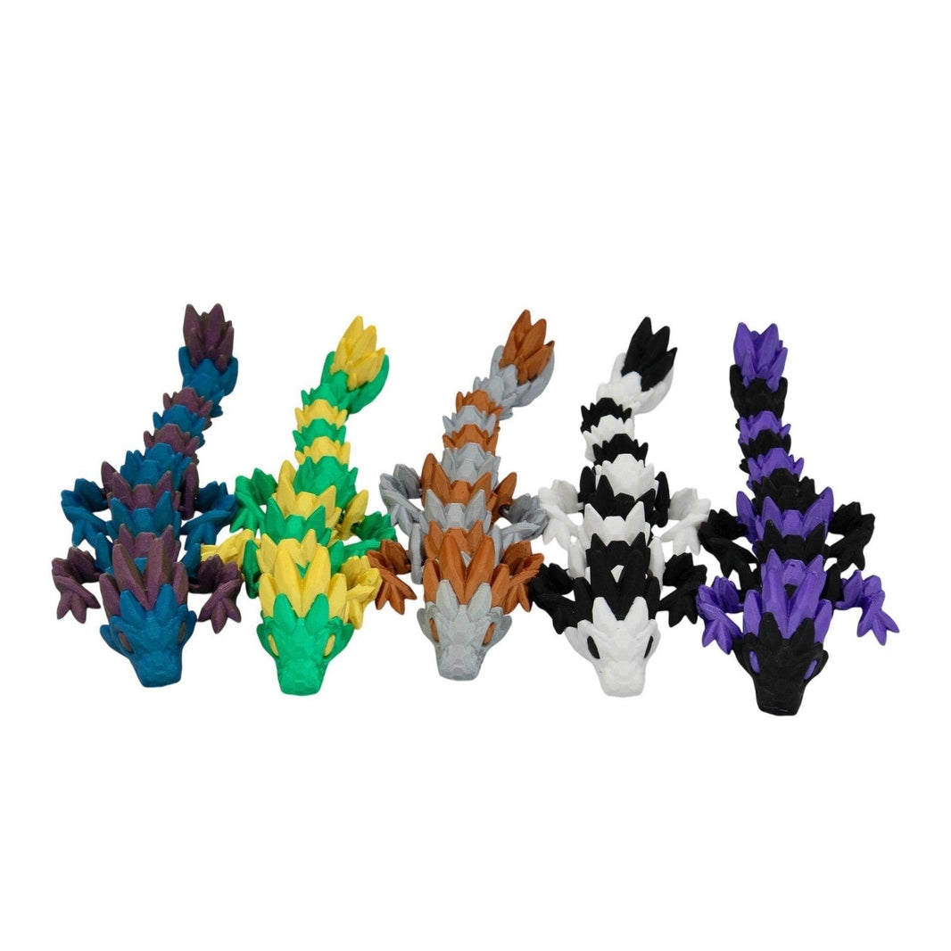Multicolor Baby Gemstone Dragon Fidget Toy - 3D Printed Articulated Dragon - Alchemist Cards & Games