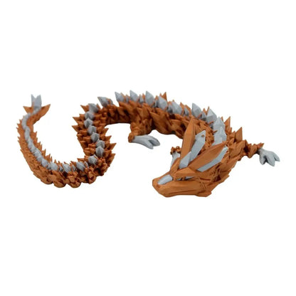 Orange and gray crystal dragon figurine.
