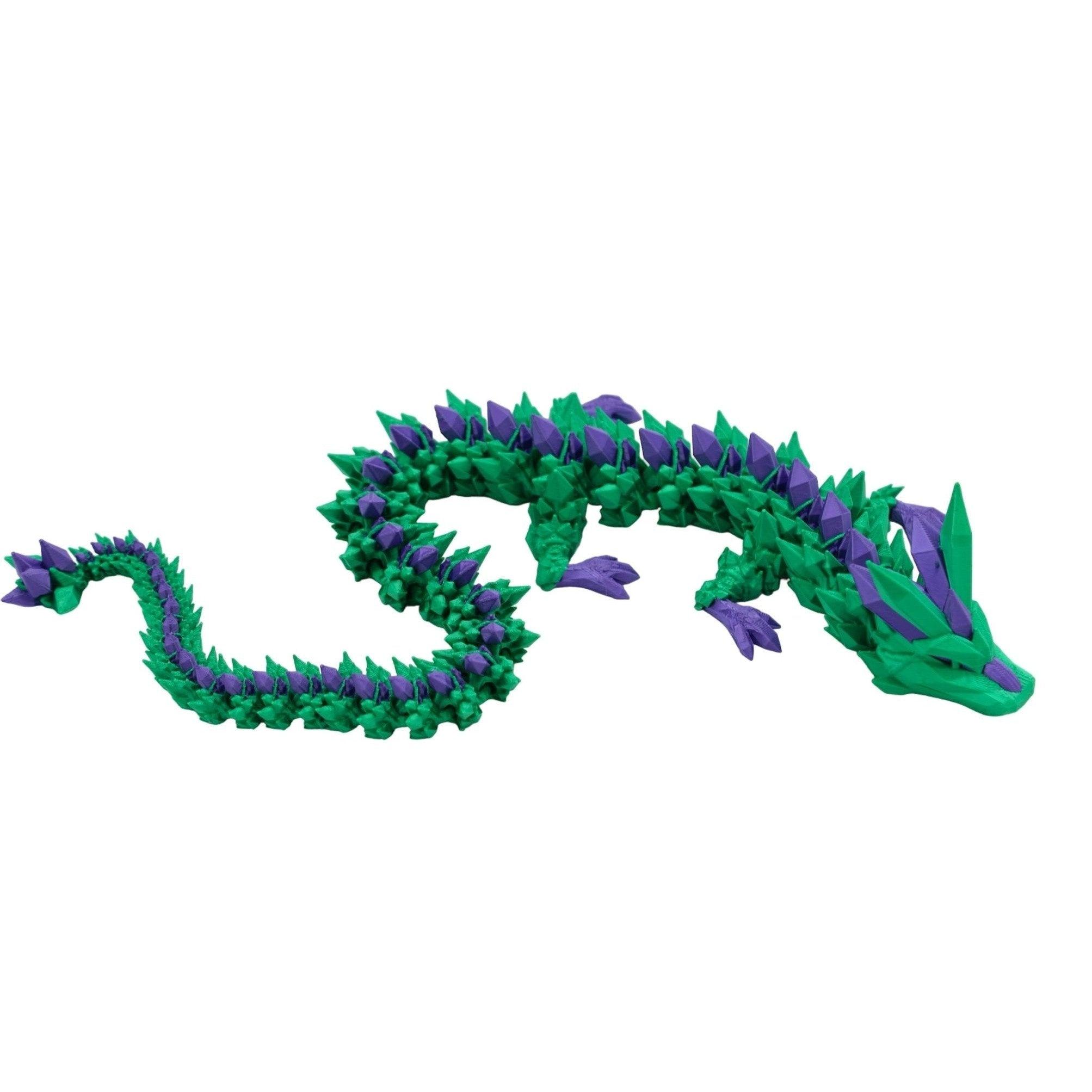 Multicolor Crystal Dragon Fidget Toy - 3D Printed Articulated Dragon - Alchemist Cards & Games