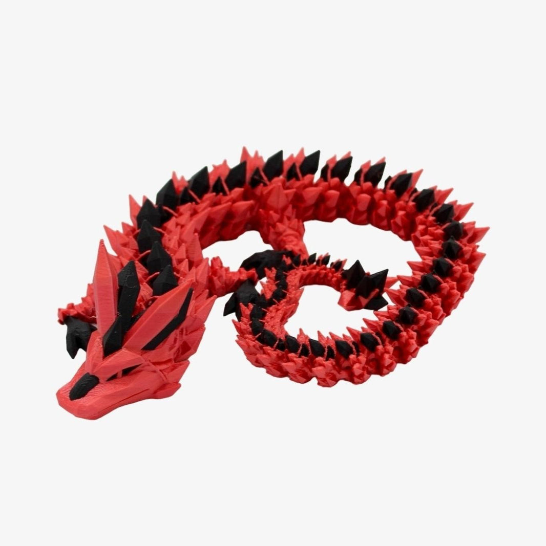 Multicolor Crystal Dragon Fidget Toy - 3D Printed Articulated Dragon - Alchemist Cards & Games