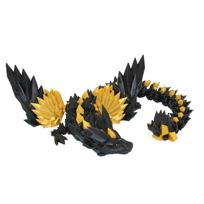 Pink and black articulated dragon.