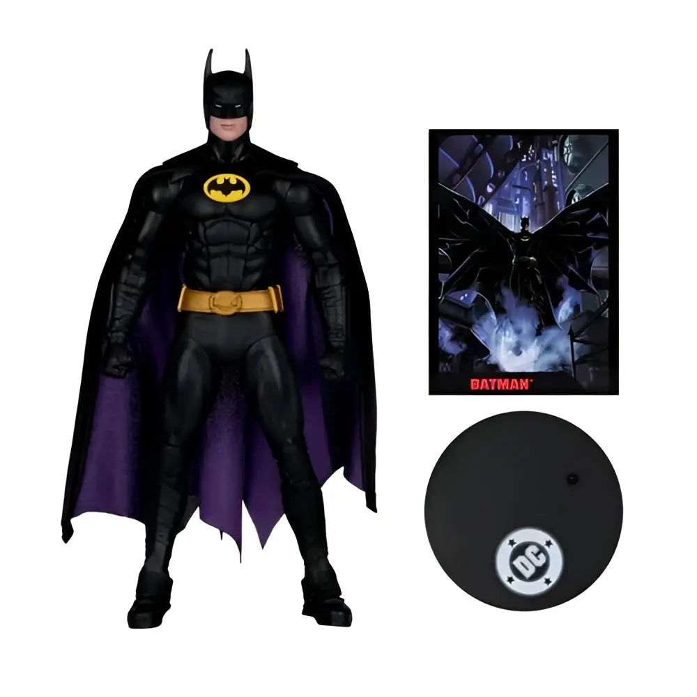 Page punchers black and purple batman 89 action figure with gold utility belt and detailed sculpting from McFarlane comic book series