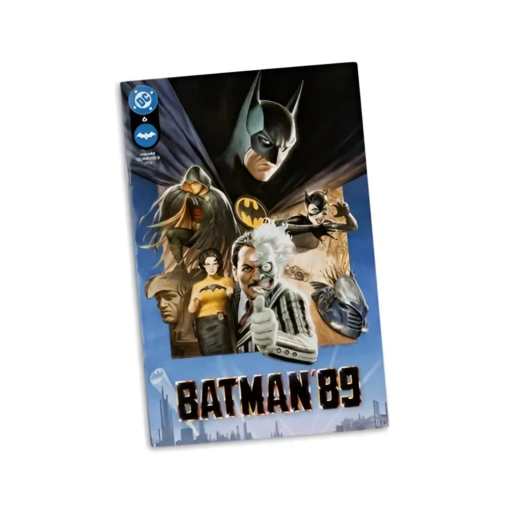 Page punchers w13 Batman 89 7-inch action figure with comic book featuring Batman Catwoman and Joker cityscape cover