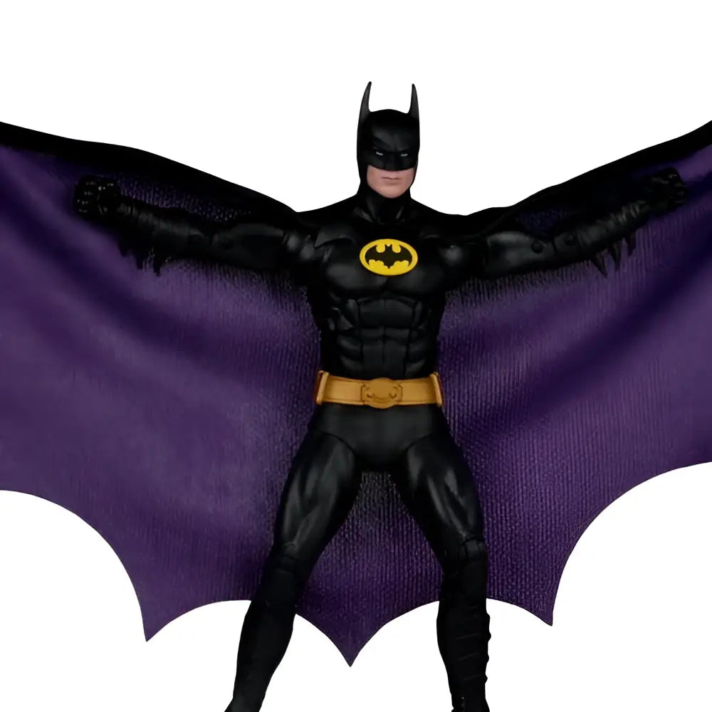 Page punchers black batman 89 7-inch action figure with yellow emblem gold belt and purple cape from comic book mcfarlane