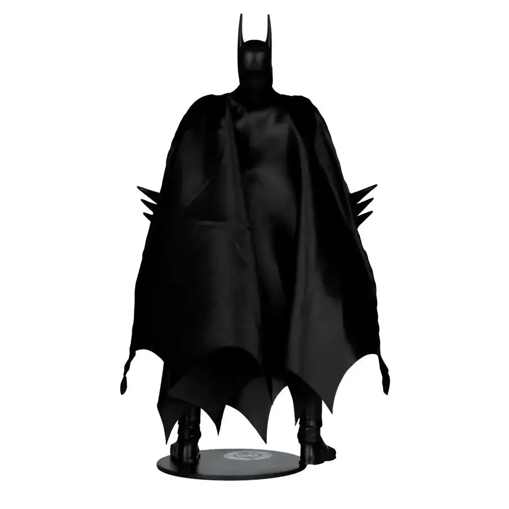 Black batman action figure from mcfarlane toys page punchers wave with glossy cape and cowl on circular base