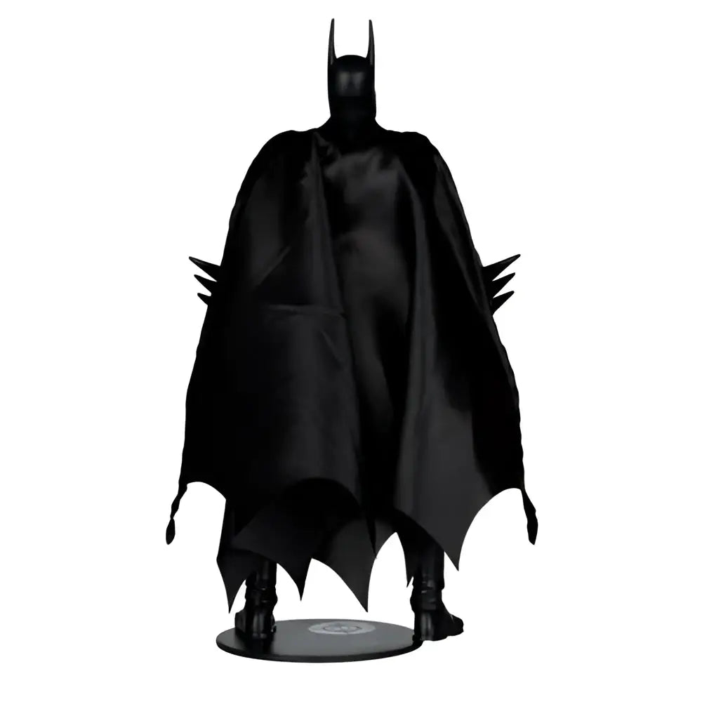 Black batman action figure from mcfarlane toys page punchers wave with glossy cape and cowl on circular base