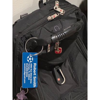Personalized Aluminum Luggage Tag, Engraved Aluminum Tag - Travel Gift, Bag ID, Custom Images, Logos, Suitcase tag, Backpack tag - Alchemist Cards & Games