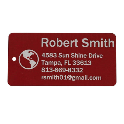 Personalized Aluminum Luggage Tag, Engraved Aluminum Tag - Travel Gift, Bag ID, Custom Images, Logos, Suitcase tag, Backpack tag - Alchemist Cards & Games