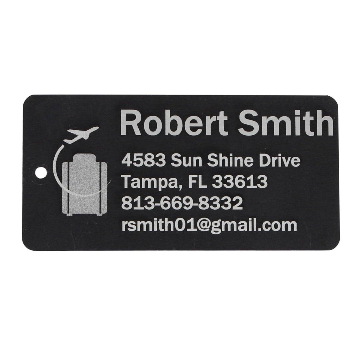 Personalized Aluminum Luggage Tag, Engraved Aluminum Tag - Travel Gift, Bag ID, Custom Images, Logos, Suitcase tag, Backpack tag - Alchemist Cards & Games