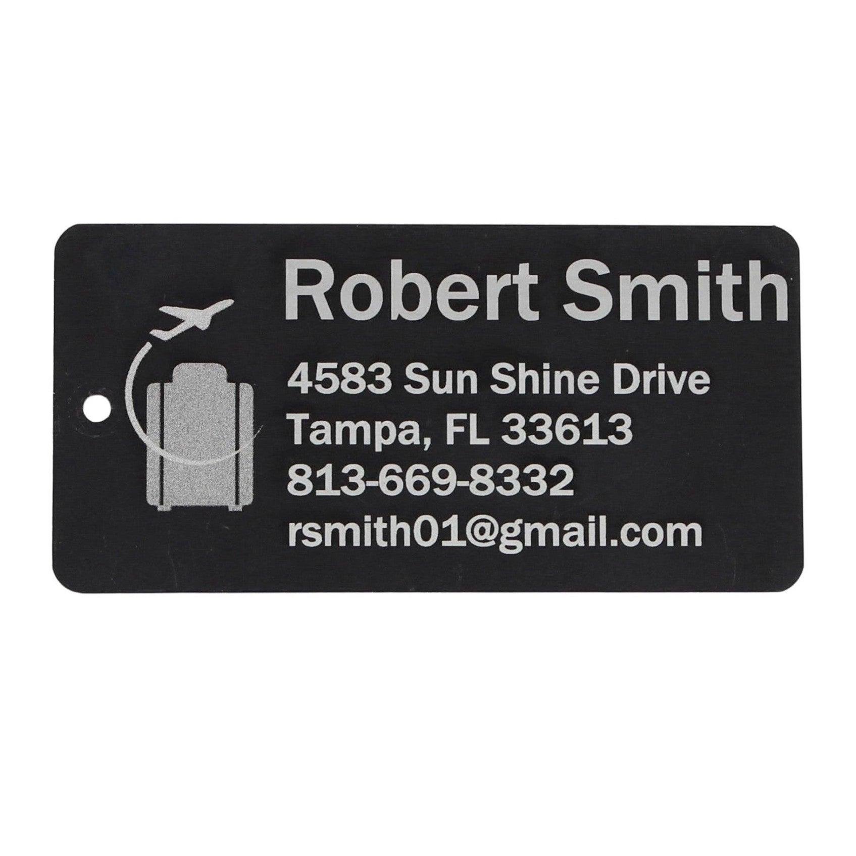 Personalized Aluminum Luggage Tag, Engraved Aluminum Tag - Travel Gift, Bag ID, Custom Images, Logos, Suitcase tag, Backpack tag - Alchemist Cards & Games