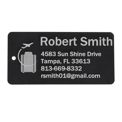 Personalized Aluminum Luggage Tag, Engraved Aluminum Tag - Travel Gift, Bag ID, Custom Images, Logos, Suitcase tag, Backpack tag - Alchemist Cards & Games