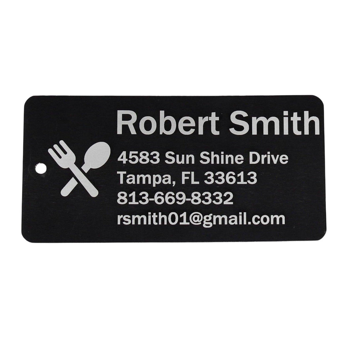 Personalized Aluminum Luggage Tag, Engraved Aluminum Tag - Travel Gift, Bag ID, Custom Images, Logos, Suitcase tag, Backpack tag - Alchemist Cards & Games