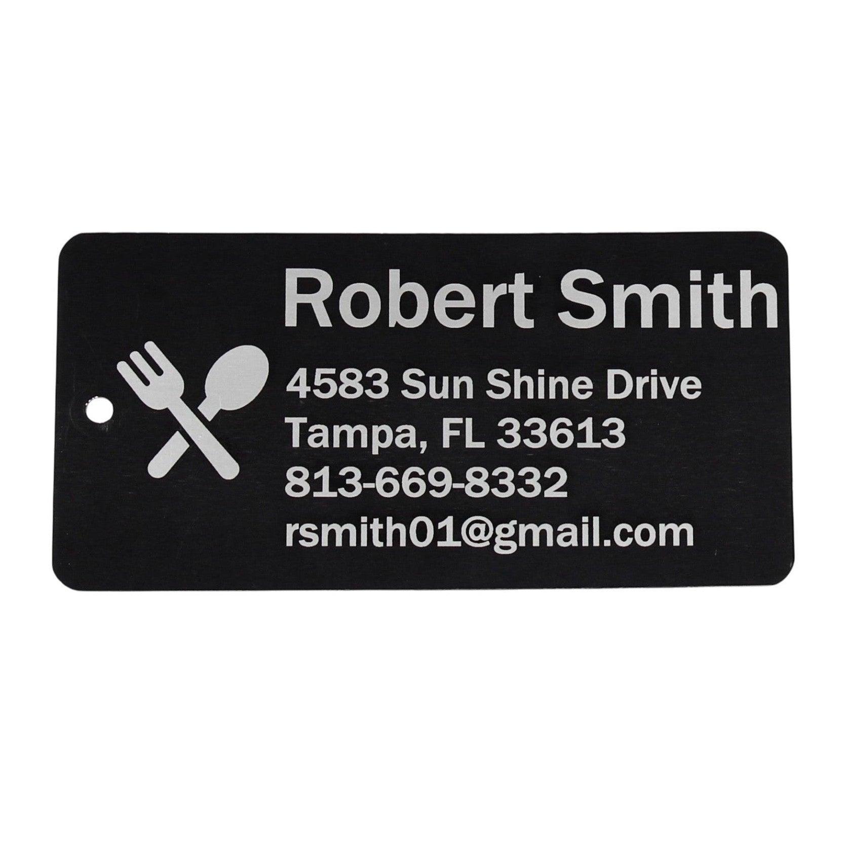 Personalized Aluminum Luggage Tag, Engraved Aluminum Tag - Travel Gift, Bag ID, Custom Images, Logos, Suitcase tag, Backpack tag - Alchemist Cards & Games