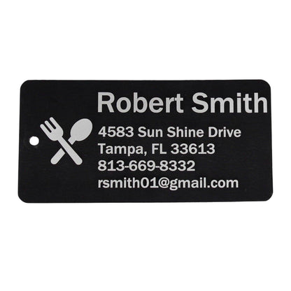 Personalized Aluminum Luggage Tag, Engraved Aluminum Tag - Travel Gift, Bag ID, Custom Images, Logos, Suitcase tag, Backpack tag - Alchemist Cards & Games