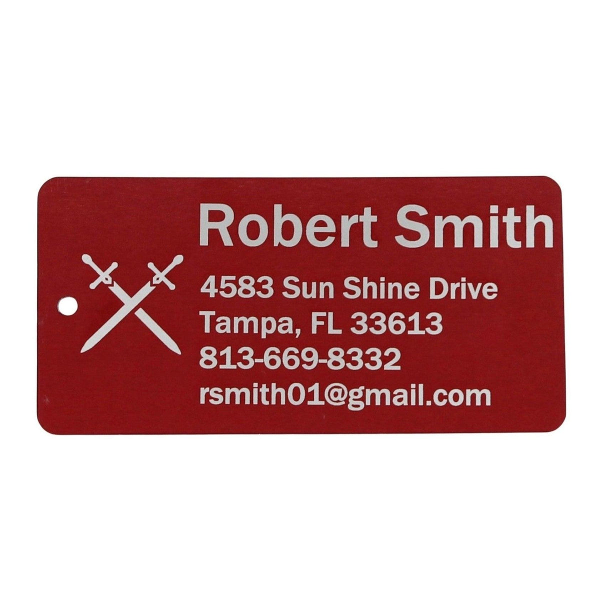 Personalized Aluminum Luggage Tag, Engraved Aluminum Tag - Travel Gift, Bag ID, Custom Images, Logos, Suitcase tag, Backpack tag - Alchemist Cards & Games