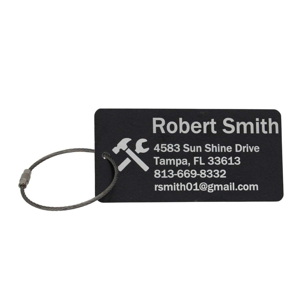 Personalized Aluminum Luggage Tag, Engraved Aluminum Tag - Travel Gift, Bag ID, Custom Images, Logos, Suitcase tag, Backpack tag - Alchemist Cards & Games