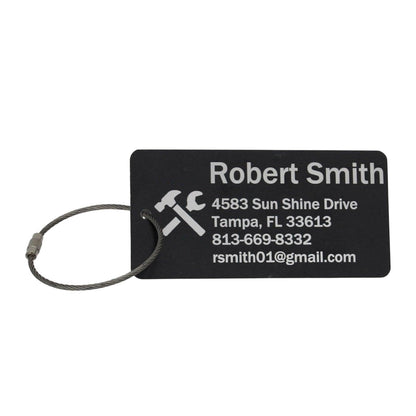 Personalized Aluminum Luggage Tag, Engraved Aluminum Tag - Travel Gift, Bag ID, Custom Images, Logos, Suitcase tag, Backpack tag - Alchemist Cards & Games