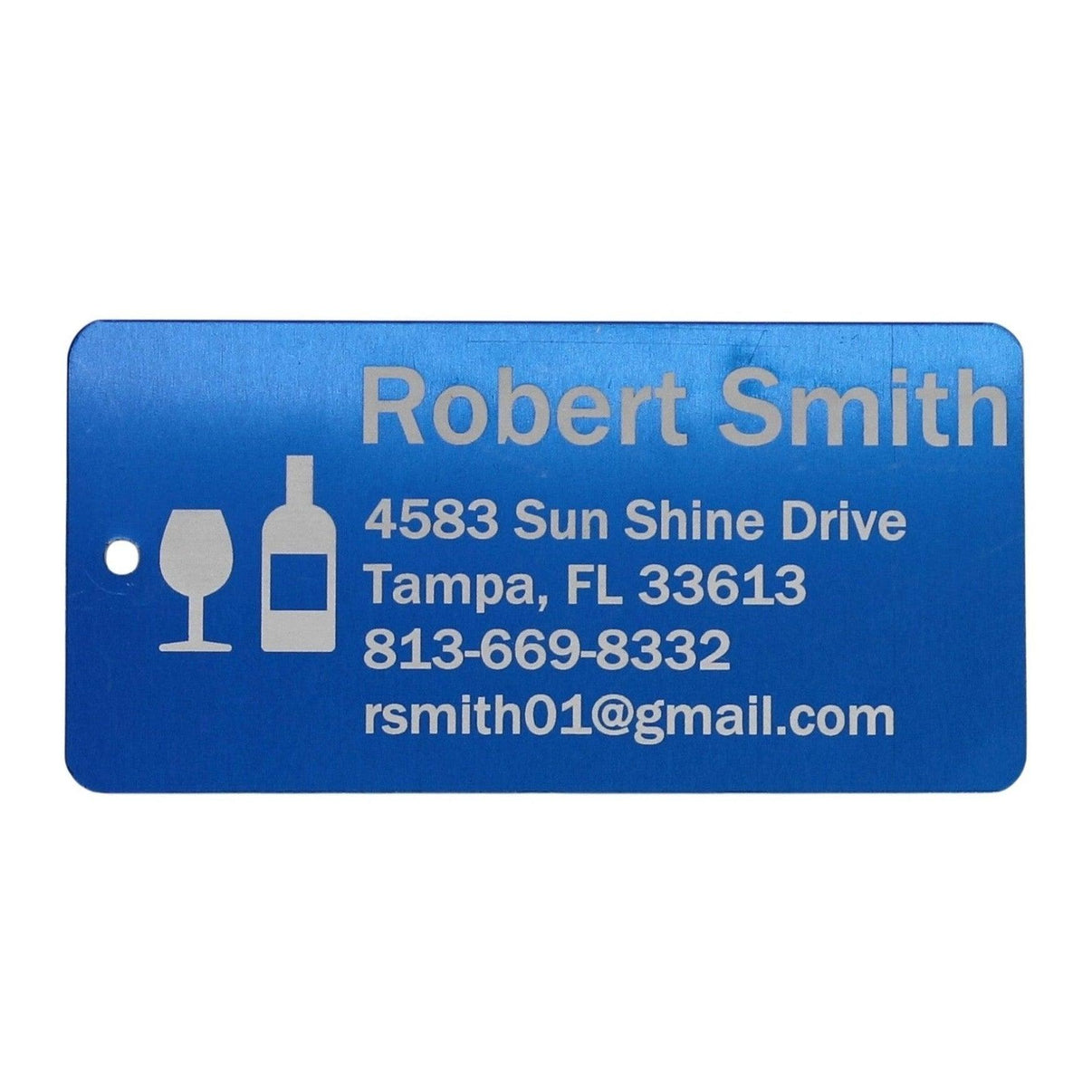 Personalized Aluminum Luggage Tag, Engraved Aluminum Tag - Travel Gift, Bag ID, Custom Images, Logos, Suitcase tag, Backpack tag - Alchemist Cards & Games