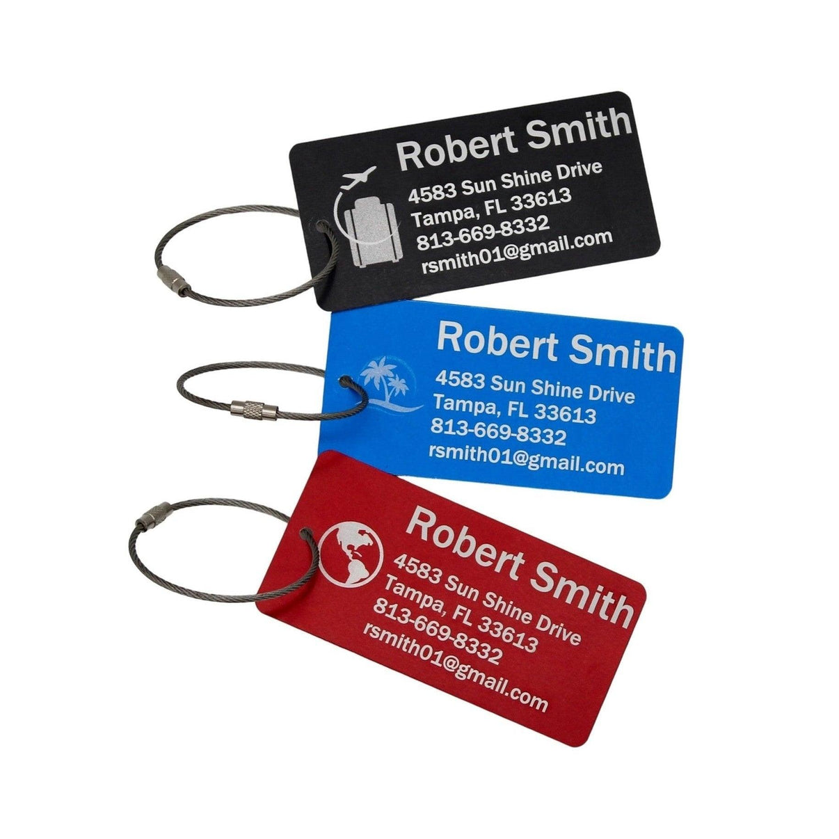 Personalized Aluminum Luggage Tag, Engraved Aluminum Tag - Travel Gift, Bag ID, Custom Images, Logos, Suitcase tag, Backpack tag - Alchemist Cards & Games
