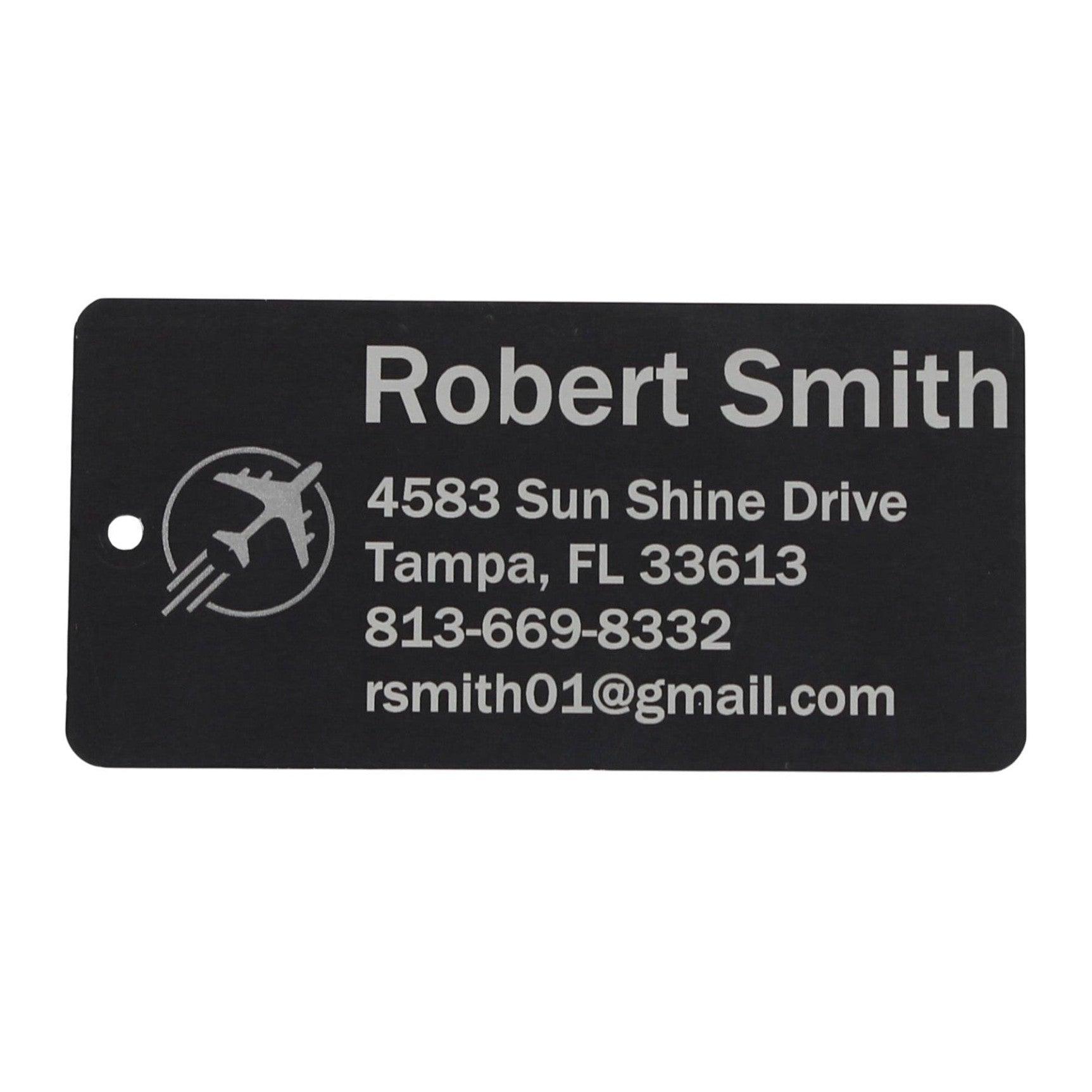 Personalized Aluminum Luggage Tag, Engraved Aluminum Tag - Travel Gift, Bag ID, Custom Images, Logos, Suitcase tag, Backpack tag - Alchemist Cards & Games