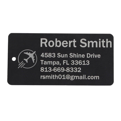 Personalized Aluminum Luggage Tag, Engraved Aluminum Tag - Travel Gift, Bag ID, Custom Images, Logos, Suitcase tag, Backpack tag - Alchemist Cards & Games