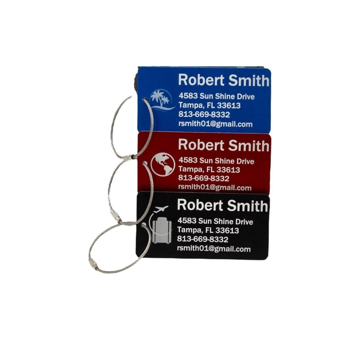 Personalized Aluminum Luggage Tag, Engraved Aluminum Tag - Travel Gift, Bag ID, Custom Images, Logos, Suitcase tag, Backpack tag - Alchemist Cards & Games