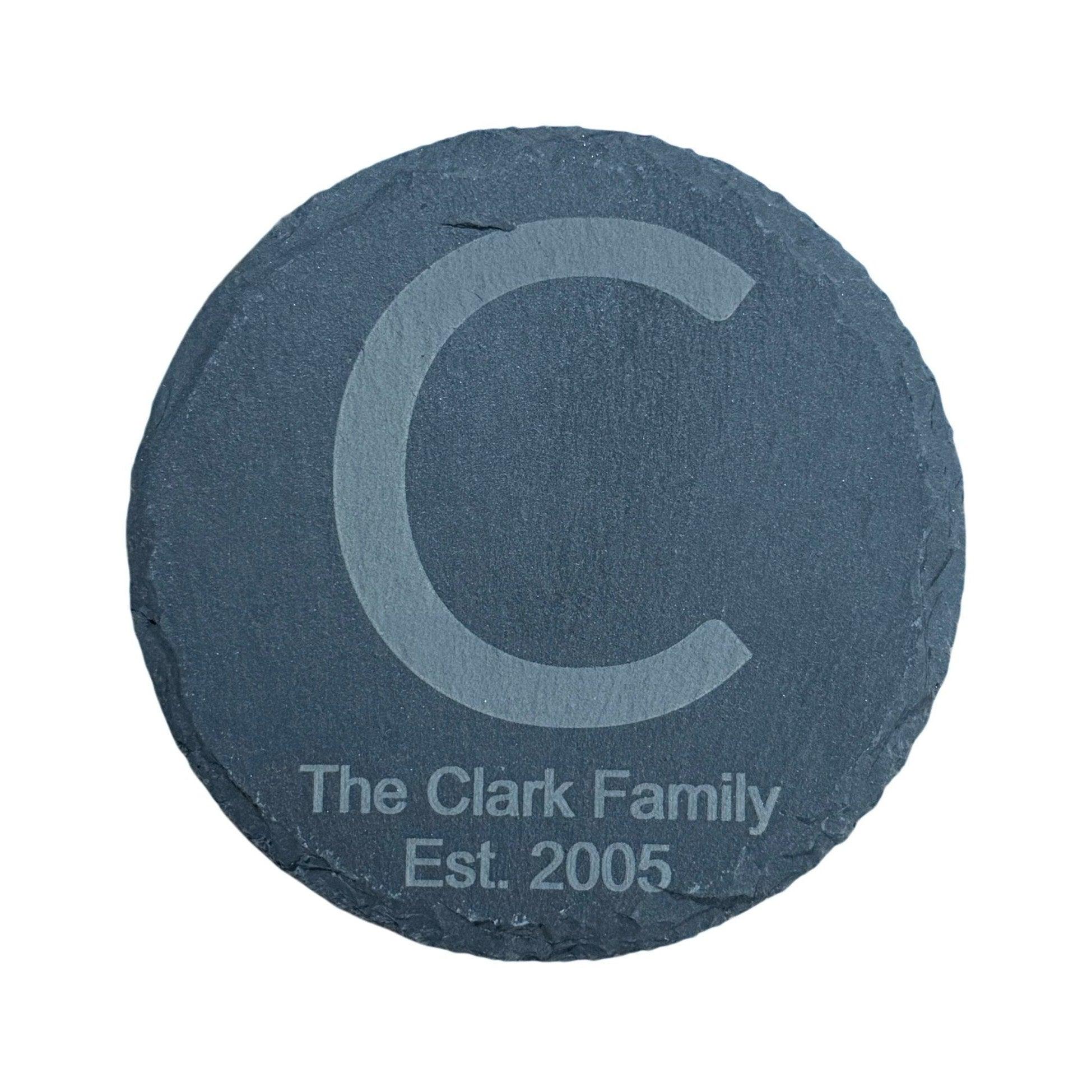 Personalized Engraved Coaster, Slate Drink Coasters, Engraved Table Protection, Unique Gift