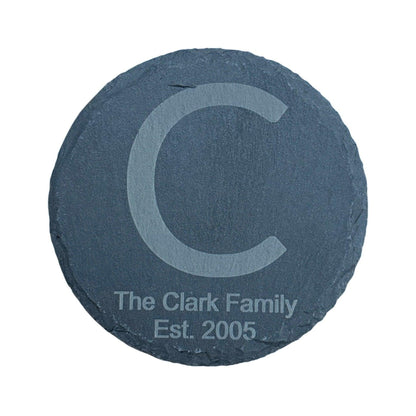 Personalized Engraved Coaster, Slate Drink Coasters, Engraved Table Protection, Unique Gift