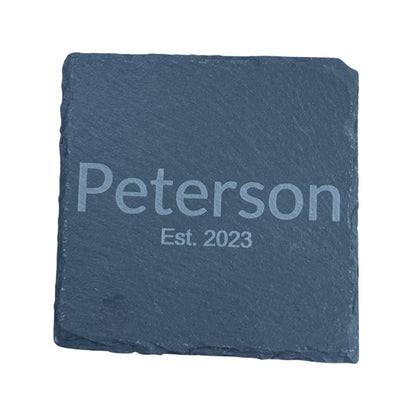 Personalized Engraved Coaster, Slate Drink Coasters, Engraved Table Protection, Unique Gift