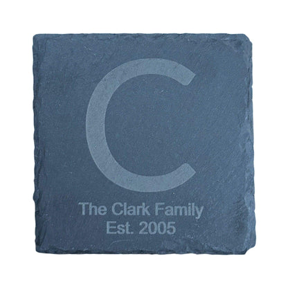 Personalized Engraved Coaster, Slate Drink Coasters, Engraved Table Protection, Unique Gift