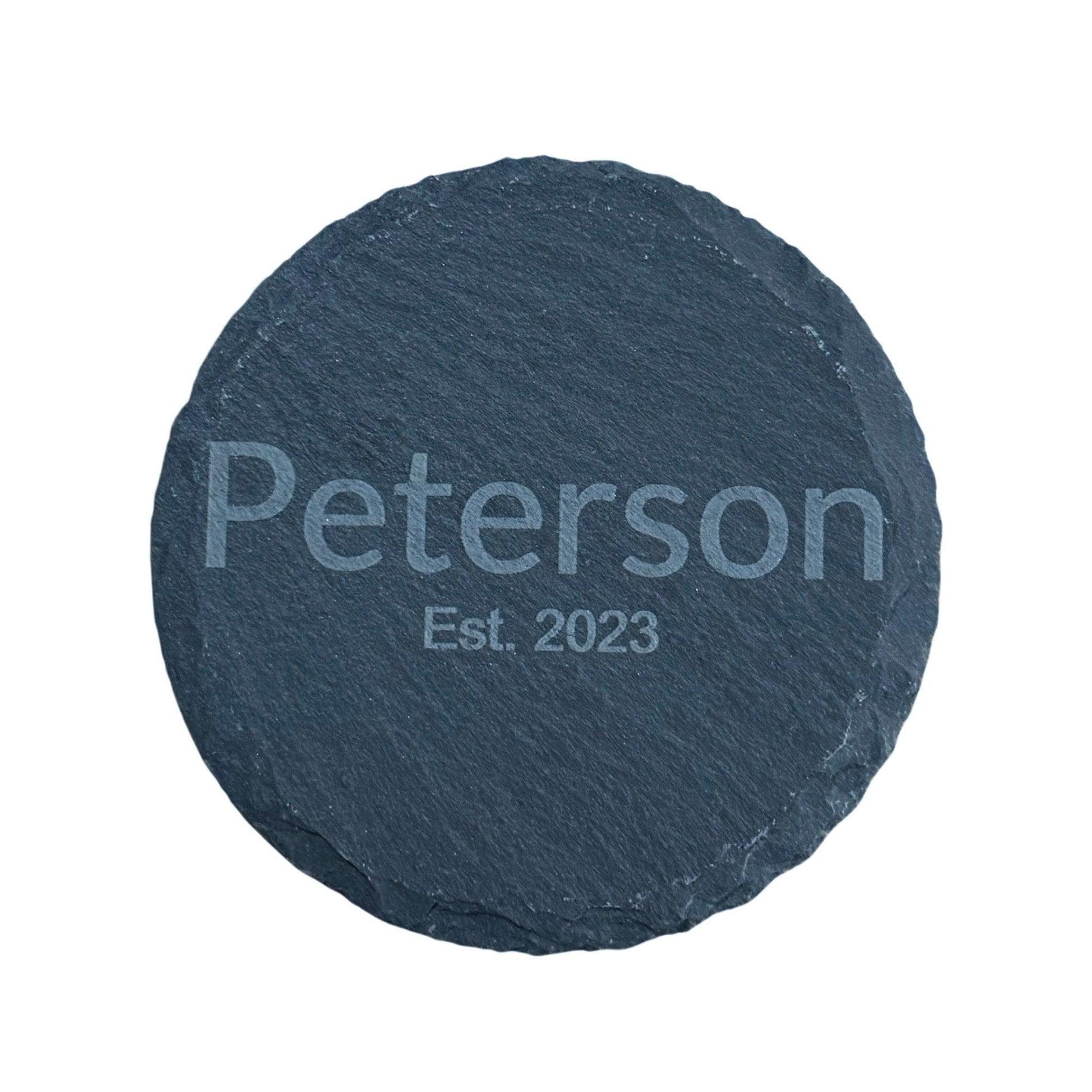 Personalized Engraved Coaster, Slate Drink Coasters, Engraved Table Protection, Unique Gift