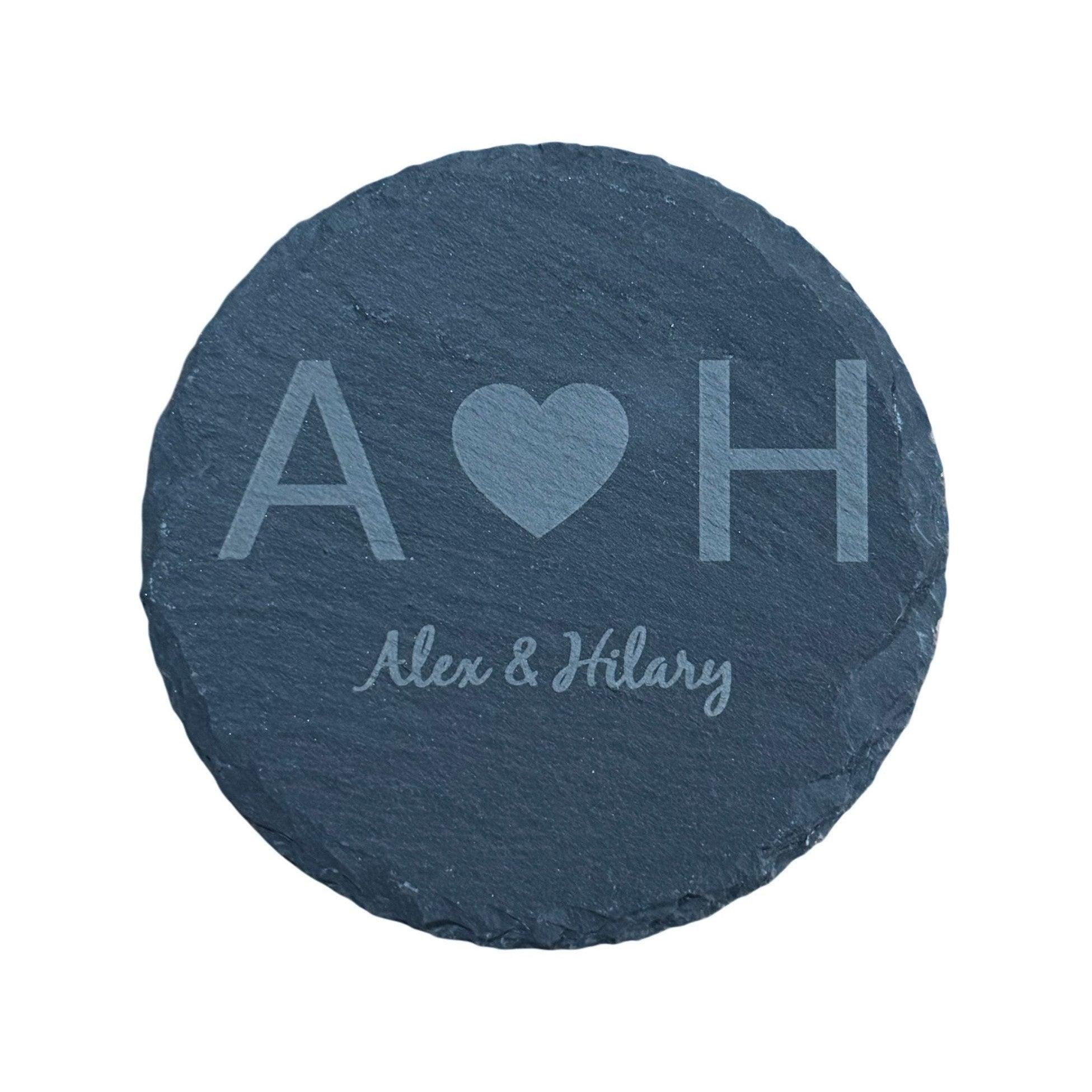 Personalized Engraved Coaster, Slate Drink Coasters, Engraved Table Protection, Unique Gift
