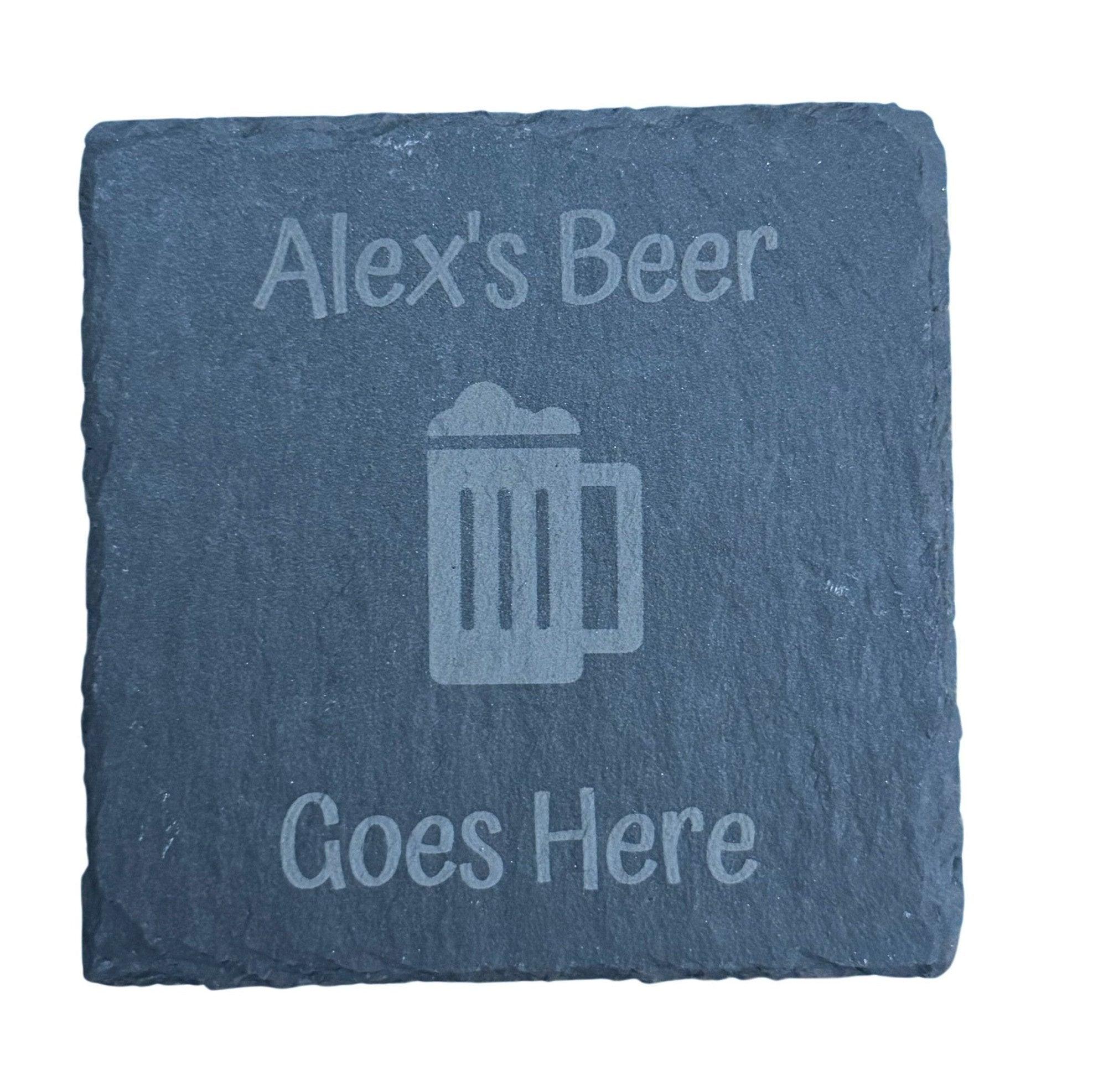 Personalized Engraved Coaster, Slate Drink Coasters, Engraved Table Protection, Unique Gift