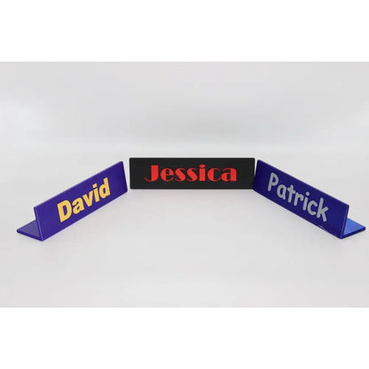 Three nameplates.