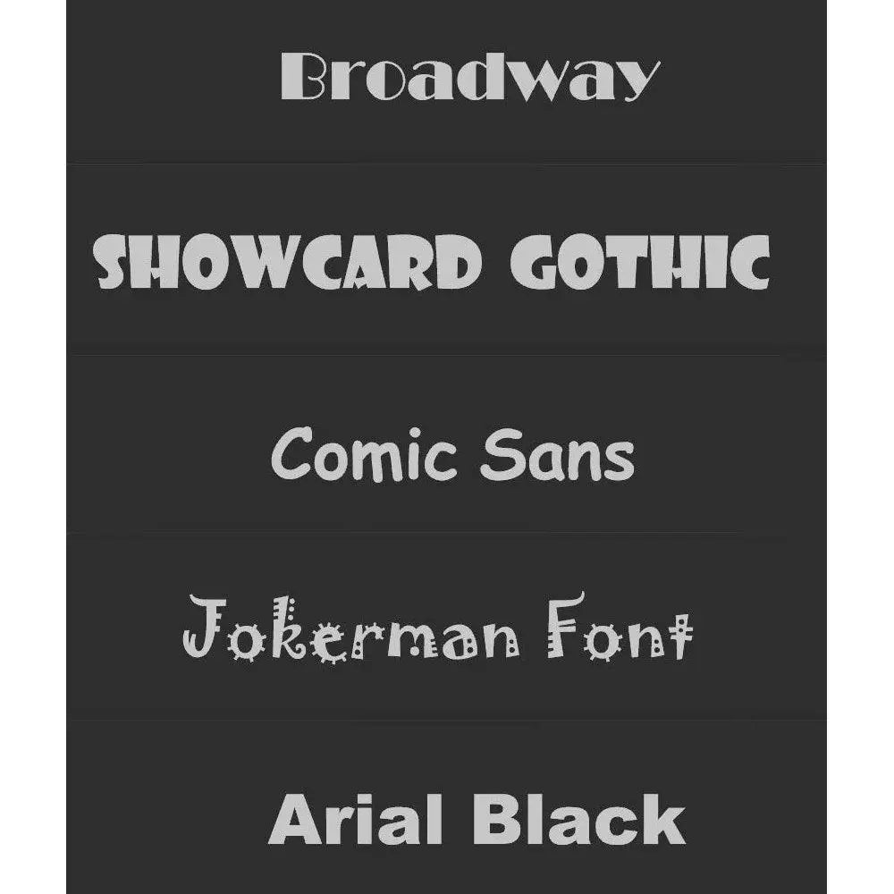 Font samples.