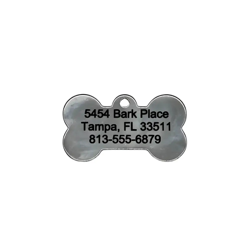 Bone-shaped pet tag.
