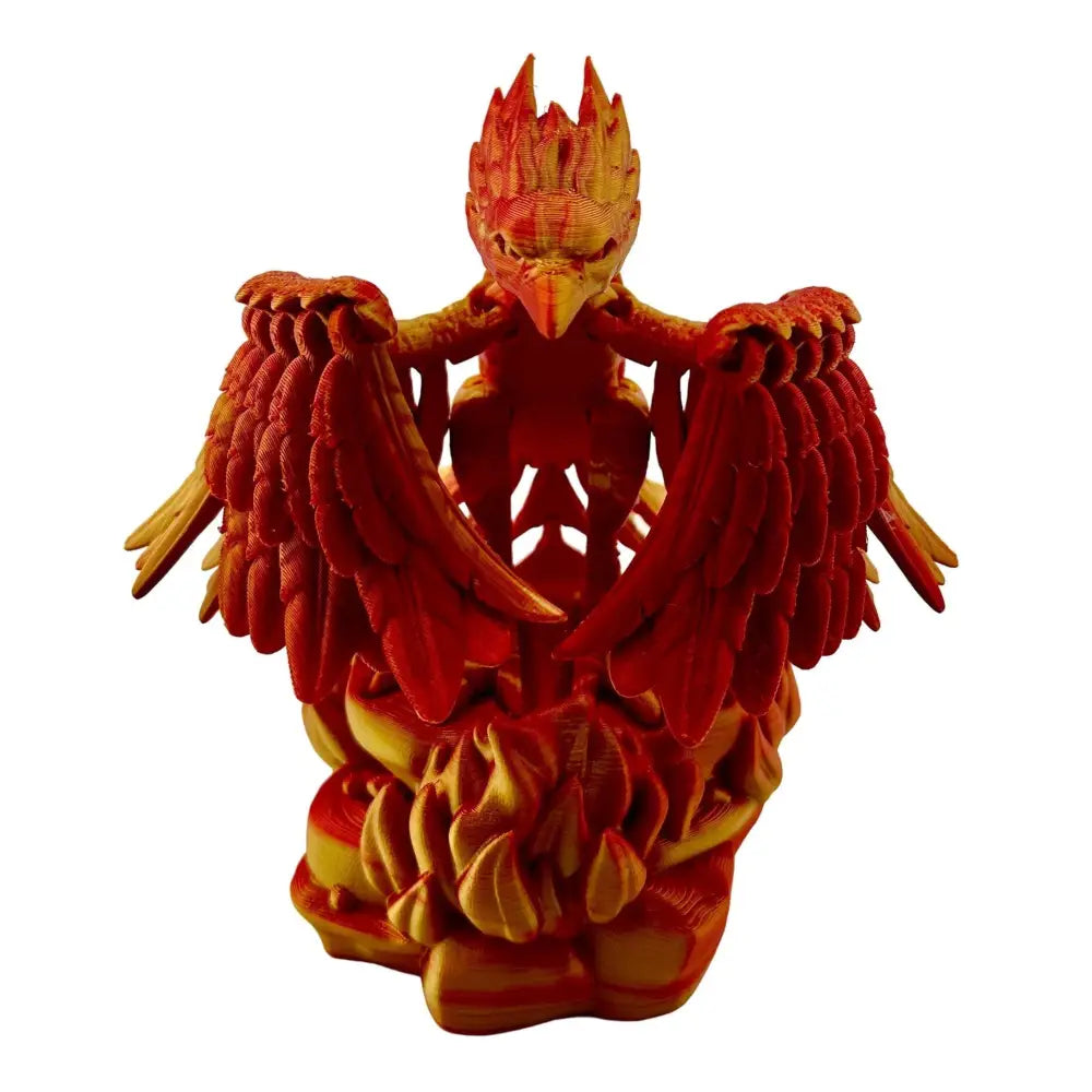 Fiery phoenix sculpture.