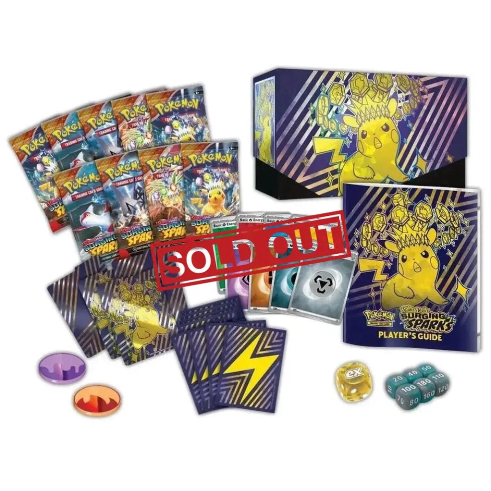 A Pokémon Trading Card Game Elite Trainer Box featuring Pikachu.