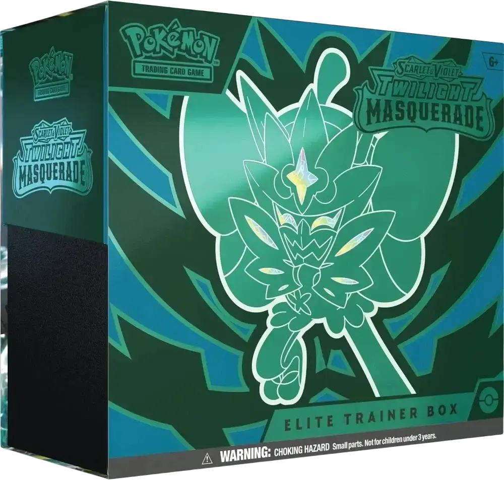 Pokémon TCG Scarlet & Violet Twilight Masquerade Elite Trainer Box.