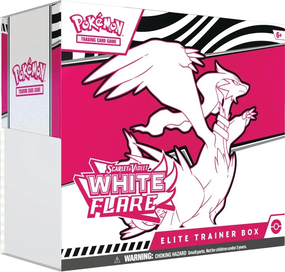 A sold-out Pokémon Scarlet & Violet White Flare Elite Trainer Box.