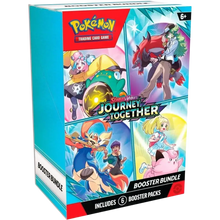 Pokémon TCG journey together booster bundle box with vibrant anime artwork in teal red and black for booster pack fans