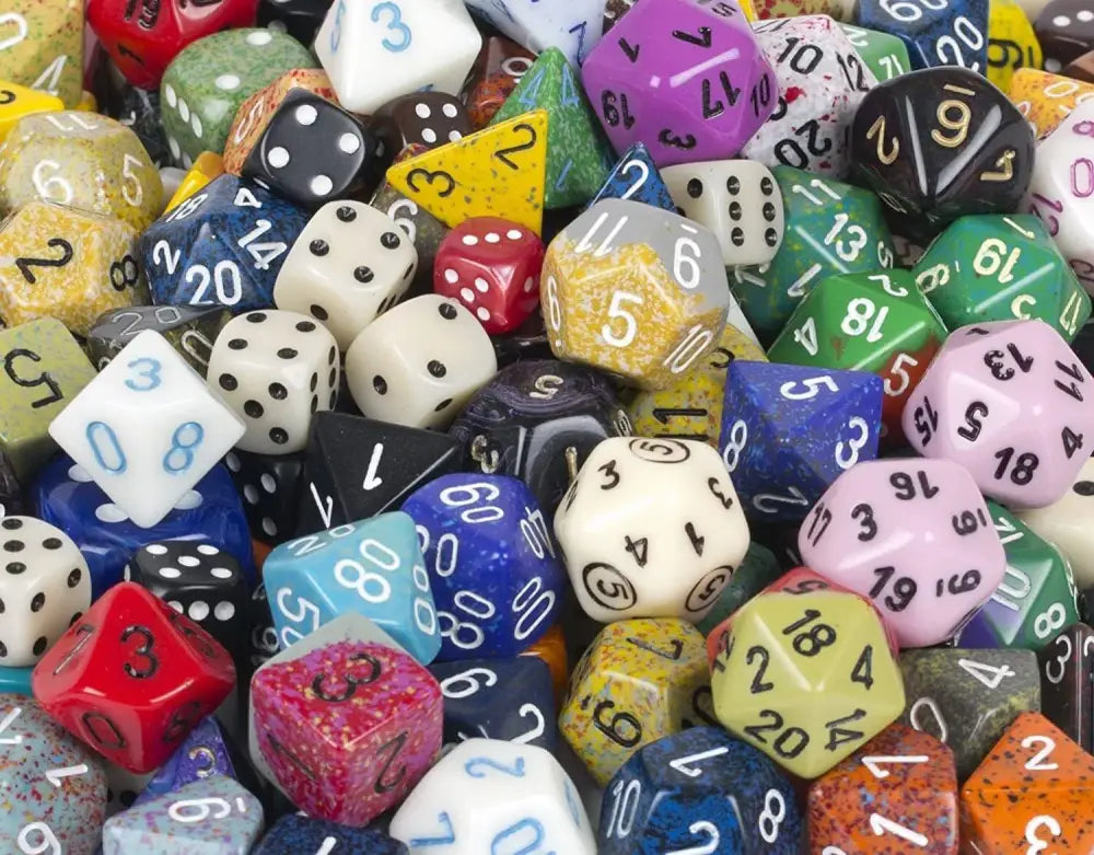 A colorful assortment of polyhedral dice.