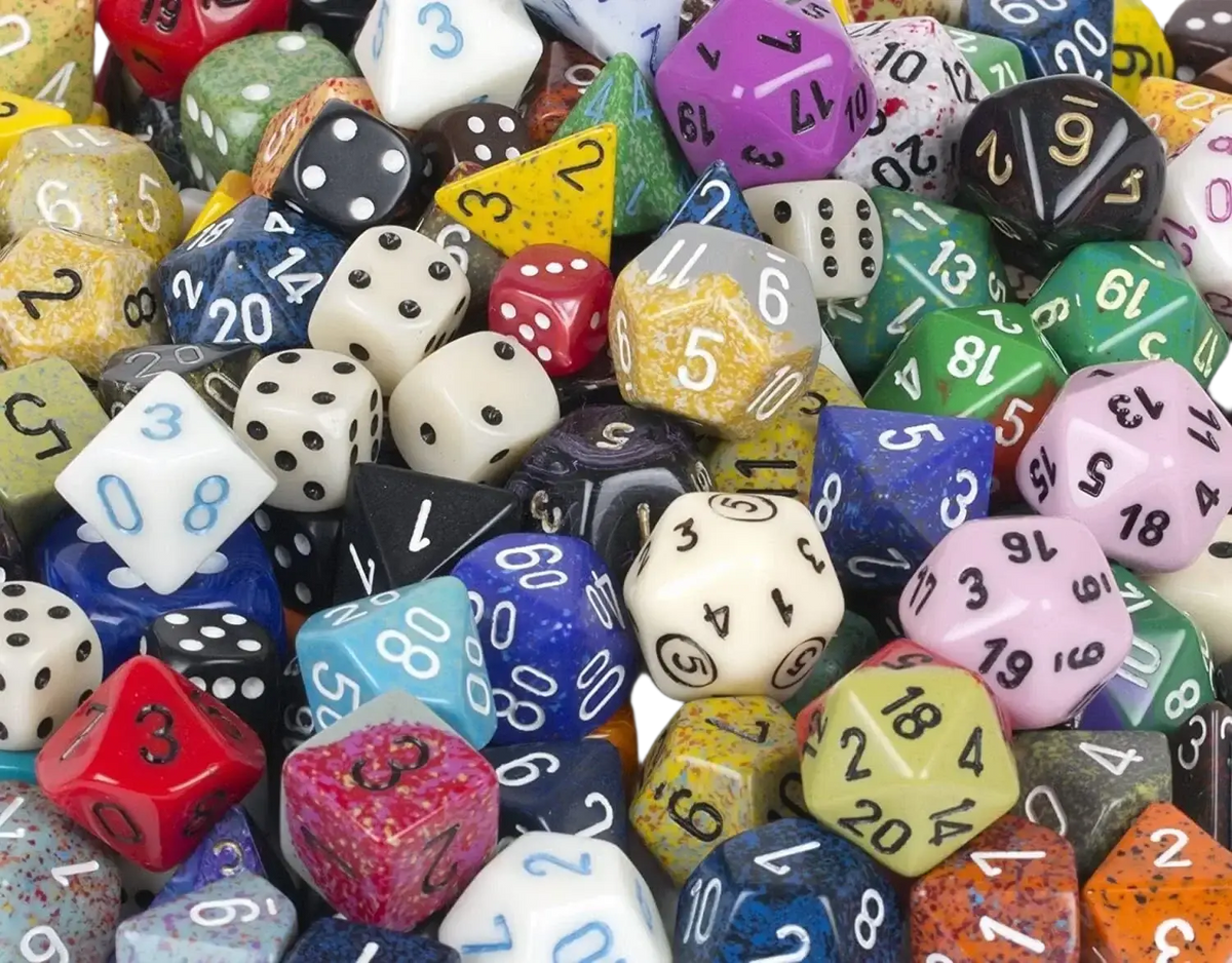 A colorful assortment of polyhedral dice.